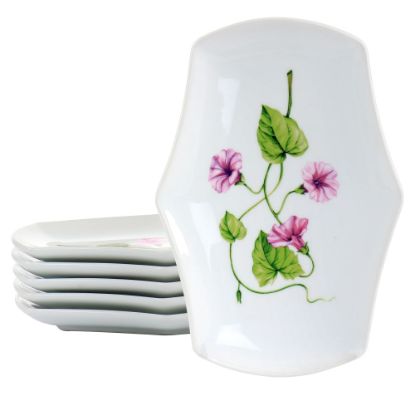 Picture of Martha Stewart Botanical Garden 6-Piece Fine Ceramic Serving Platter Set, 9in, White