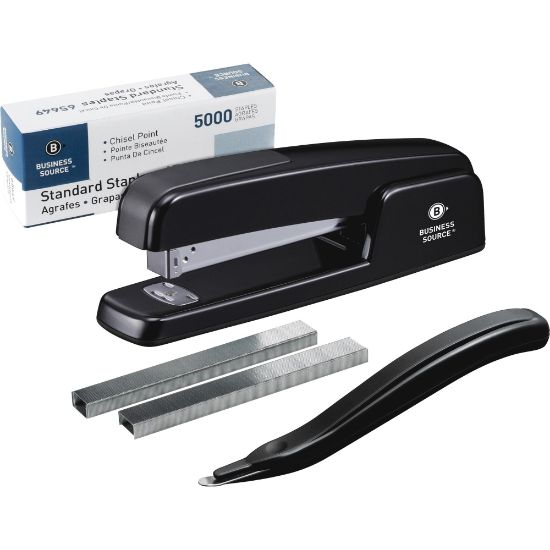 Picture of Business Source Standard Stapler Value Pack - 20 Sheets Capacity - 210 Staple Capacity - Full Strip - Top Loading - 1 / Pack - Black