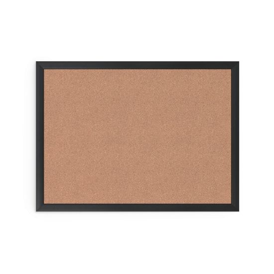 Picture of U Brands Cork Bulletin Board, 24in X 18in, Black Aluminum Frame, Actual Size 23in X 17in (2879U00-01)