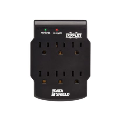 Picture of Tripp Lite Surge Protector Wallmount Direct Plug In 120V 6 Outlet 750 Joules Black - Surge protector - 15 A - AC 120 V - 1800 Watt - output connectors: 6 - black