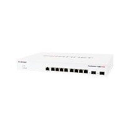 Picture of Fortinet FortiSwitch FS-108E Ethernet Switch - 8 Ports - Manageable - Gigabit Ethernet - 1000Base-X, 10/100/1000Base-T - 2 Layer Supported - Modular - 2 SFP Slots - Power Supply, PoE - 6.26 W Power Consumption - Optical Fiber, Twisted Pair