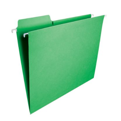 Picture of Smead FasTab Hanging File Folder, Letter Size, Green, Box Of 20