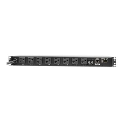 Picture of Tripp Lite 1.9kW Single-Phase Switched PDU, LX Platform Interface, 120V Outlets (8 5-15/20R), NEMA L5-20P, 12 ft. Cord, 1U Rack, TAA - Power distribution unit (rack-mountable) - 20 A - AC 100/120/127 V - 2.03 kW - 1-phase