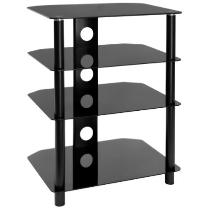 Picture of Mount-It! MI-867 AV Component Glass Media TV Stand, 27-1/2inH x 17inW x 16-1/2inD, Black