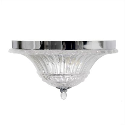 Picture of Lalia Home Blossom 2-Light Glass Flush-Mount Ceiling Lamp, 14inW, Crystal/Chrome