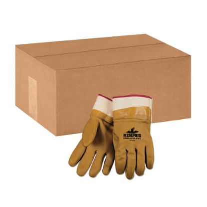 Picture of MCR Safety Foam-Lined PVC Safety Gloves, Large, Orange/Sandy, Box Of 12