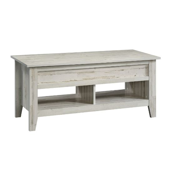 Picture of Sauder Dakota Pass Lift-Top Coffee Table, Rectangular, White Plank