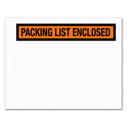 Picture of Tape Logic "Packing List Enclosed" Envelopes, Panel Face, Orange, 7in x 5 1/2in, Pack Of 1,000