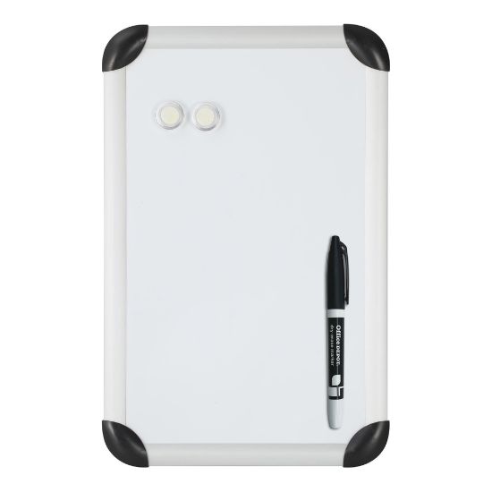 Picture of Office Depot Brand Mini Magnetic Dry-Erase Whiteboard, 11in x 17in, Aluminum Frame With Silver Finish