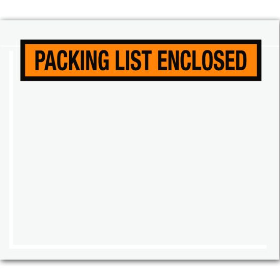 Picture of Tape Logic "Packing List Enclosed" Envelopes, Panel Face, 7in x 6in, Orange, Pack Of 1,000