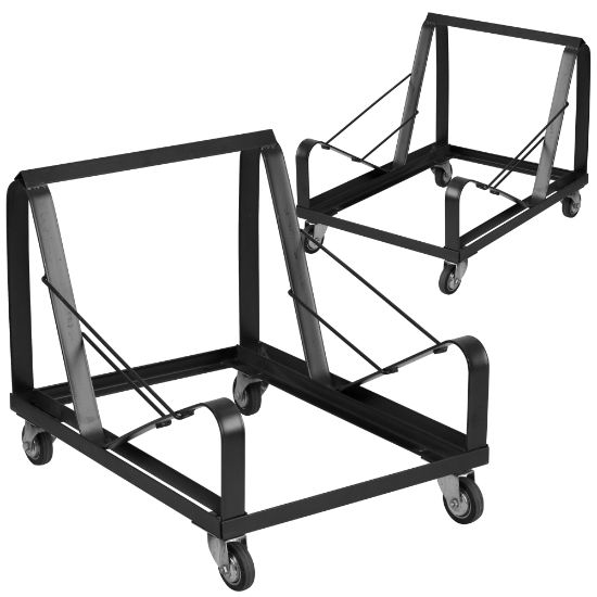 Picture of Flash Furniture HERCULES Steel Dollies For Sled-Base Stack Chairs, Black, Pack Of 2 Dollies