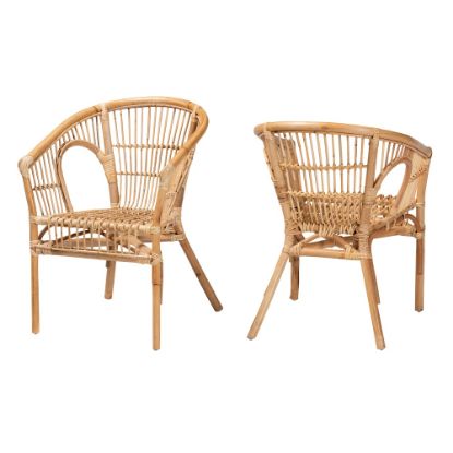 Picture of bali & pari Alleta Modern Bohemian Dining Chairs, Natural Brown, Set Of 2 Chairs