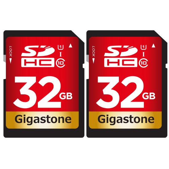 Picture of Dane-Elec Gigastone Class 10 UHS-I U1 SDHC Cards, 32GB, Pack Of 2 Cards