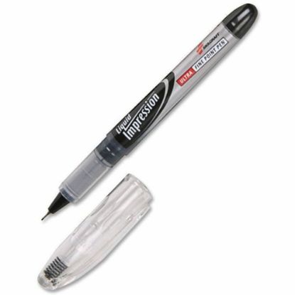 Picture of SKILCRAFT Liquid Impressions Markers, Extra Fine Point, Black, Pack Of 12 (AbilityOne 7520-01-519-4373)