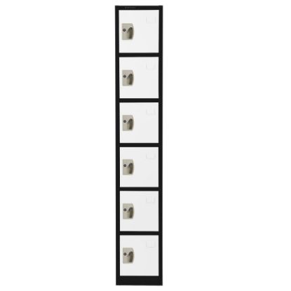 Picture of Alpine 6-Tier Steel Lockers, 72inH x 12inW x 12inD, Black/White, Pack Of 2 Lockers