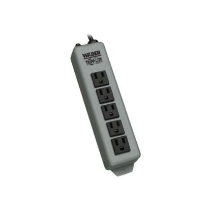 Picture of Tripp Lite Waber Power Strip Metal 5-15R 5 Outlet 5-15P 15ft Cord - Power distribution strip - input: NEMA 5-15 - output connectors: 5 (NEMA 5-15) - blue gray