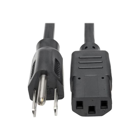 Picture of Eaton Tripp Lite Series Desktop Computer AC Power Cable, NEMA 5-15P to C13 - 10A, 125V, 18 AWG, 3 ft. (0.91 m), Black - Power cable - power IEC 60320 C13 to NEMA 5-15 (M) - AC 110 V - 3 ft - black