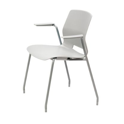 Picture of KFI Studios Imme Stack Chair With Arms, Light Gray/Silver