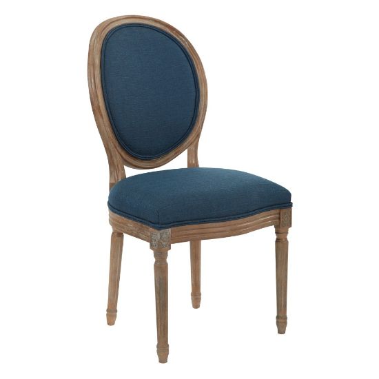 Picture of Ave Six Lillian Oval-Back Chair, Klein Azure/Light Brown