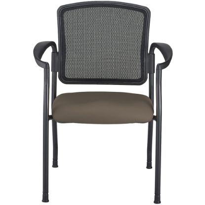 Picture of WorkPro Spectrum Series Mesh/Vinyl Stacking Guest Chair With Antimicrobial Protection, With Arms, Java, Set Of 2 Chairs, BIFMA Compliant