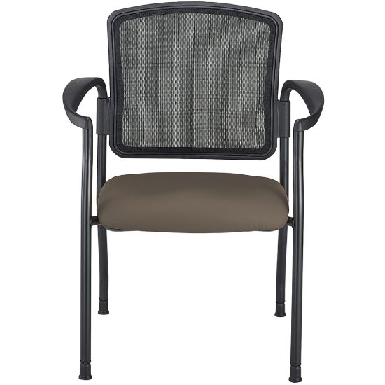 Picture of WorkPro Spectrum Series Mesh/Vinyl Stacking Guest Chair With Antimicrobial Protection, With Arms, Java, Set Of 2 Chairs, BIFMA Compliant