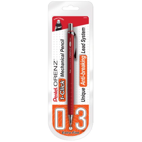 Picture of Pentel Orenz Mechanical Pencil, 0.3mm, B Lead, Red Barrel