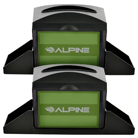 Picture of Alpine Tabletop Interfold Napkin Dispensers With Caddies, Black, Pack of 2 Caddies