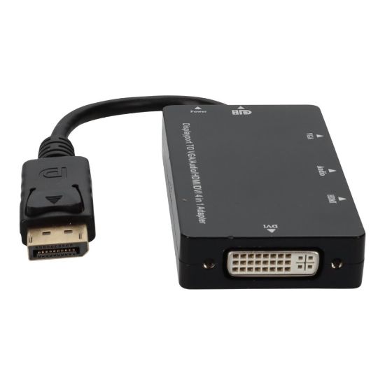 Picture of AddOn 5-Pack of 8in DisplayPort Male to DVI, HDMI, and VGA Female Black Adapters with Audio - 100% compatible and guaranteed to work