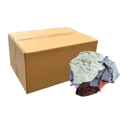 Picture of Pro-Clean Basics Terry Rags, Assorted Sizes, Assorted Colors, 50-Lb Pack