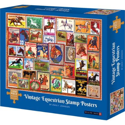 Picture of Willow Creek Press 1,000-Piece Puzzle, Vintage Equestrian Stamp Posters