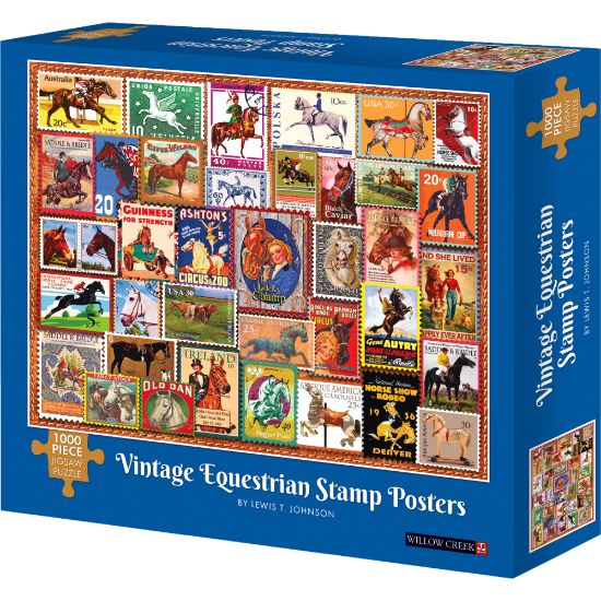 Picture of Willow Creek Press 1,000-Piece Puzzle, Vintage Equestrian Stamp Posters