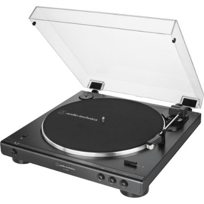 Picture of Audio-Technica AT-LP60XBT Fully Automatic Wireless Belt-Drive Turntable - Belt DriveAutomatic Tone Arm - 45, 33.33 rpmDie-cast Aluminum Platter - Black - Bluetooth - Audio Line Out