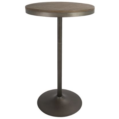 Picture of Lumisource Dakota Industrial Adjustable Bar/Dinette Table, Round, Antique/Brown