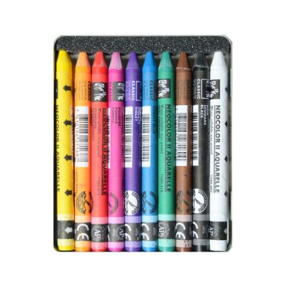 Picture of Caran d-Ache Neocolor II Aquarelle Water-Soluble Wax Pastels, Set Of 10 Pastels