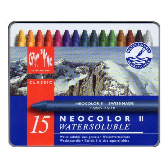 Picture of Caran d-Ache Neocolor II Aquarelle Water-Soluble Wax Pastels, Set Of 15