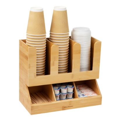 Picture of Mind Reader 6-Compartment 2-Tier Condiment Organizer, 11-1/2inH x 6-3/4inW x 13-31/50inD, Brown