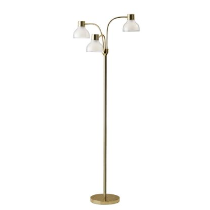 Picture of Adesso Presley 3-Arm Floor Lamp, 69inH, Clear Shade/Shiny Gold Base