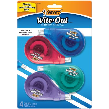 Picture of BIC Wite-Out Correction Tape, Pack Of 4 Correction Tape Dispensers