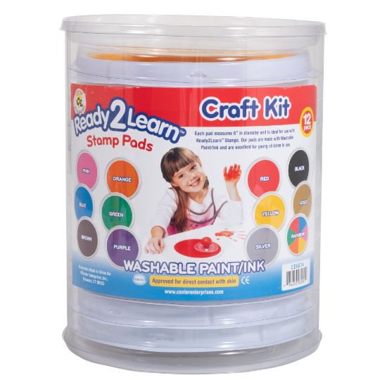 Picture of Ready 2 Learn Jumbo Circular Washable Stamp Pads, Assorted Colors, Pack Of 12