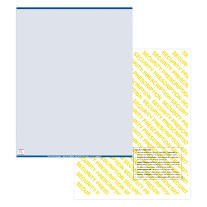 Picture of Medicaid-Compliant High-Security Perforated Laser Prescription Forms, Full Sheet, 1-Up, 8-1/2in x 11in, Blue, Pack Of 1,000 Sheets