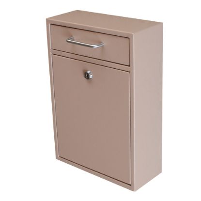 Picture of Mail Boss Locking Security Drop Box, 16 1/4inH x 11 1/4inW x 4 3/4inD, Tan