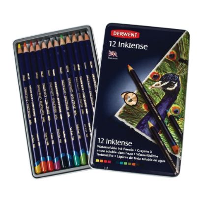 Picture of Derwent Inktense Pencil Set, Assorted Colors, Set Of 12 Pencils