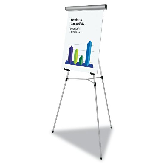 Picture of MasterVision Flex Lightweight Telescoping 3-Leg Display Easel, 34in To 63in High, Aluminum, Silver