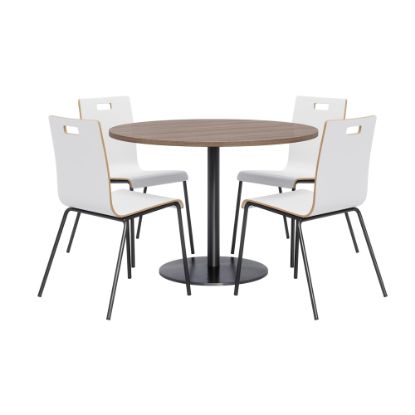 Picture of KFI Studios Proof Dining Table Set With Jive Dining Chairs, White/Brown/Black