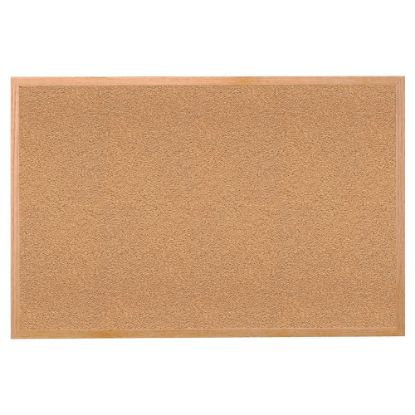 Picture of Ghent Cork Bulletin Board, 18in x 24in, Wood Frame With Brown Finish