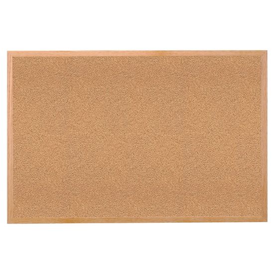 Picture of Ghent Cork Bulletin Board, 18in x 24in, Wood Frame With Brown Finish