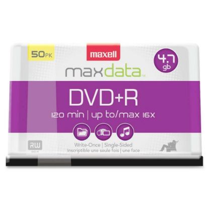 Picture of Maxell DVD+R Recordable Media Spindle, 4.7GB/120 Minutes, Pack Of 50