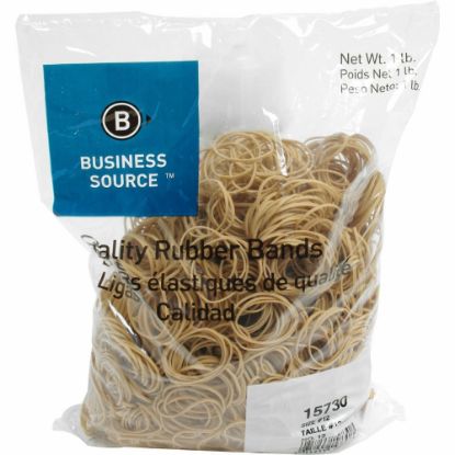 Picture of Business Source Quality Rubber Bands - Size: #12 - 1.8in Length x 0.1in Width - Sustainable - 2500 / Pack - Rubber - Crepe