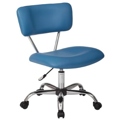 Picture of Office Star Avenue Six Vista Bonded Leather Task Chair, Blue/Silver