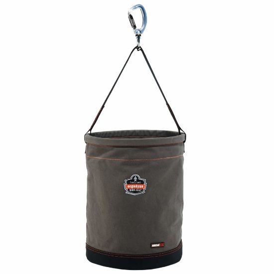 Picture of Ergodyne Arsenal 5945 XL Canvas Hoist Bucket With Swiveling Carabiner, 20in x 16in, Gray